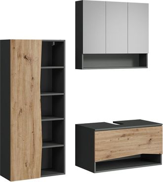 Vicco Juego De Muebles De Ba&ntilde;o De 3 Piezas Willow, Artesano, 3 Partes, Vicco