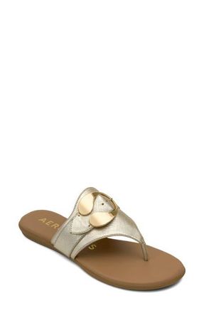 Aerosoles Glam Flip Flop in Soft Gold Fx Saffiano at Nordstrom, Size 7.5