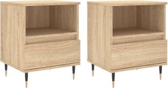 vidaXL Vidaxl - Mesitas noche 2 uds madera ingeniería roble Sonoma 40x35x50 cm