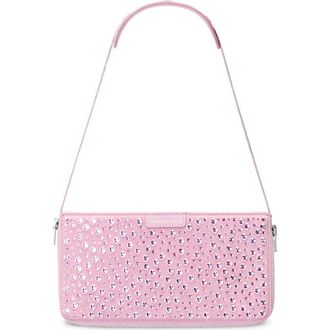 Alexander Wang Siren Pochette Crystal Embellished Leather Shoulder Bag in Light Pink at Nordstrom