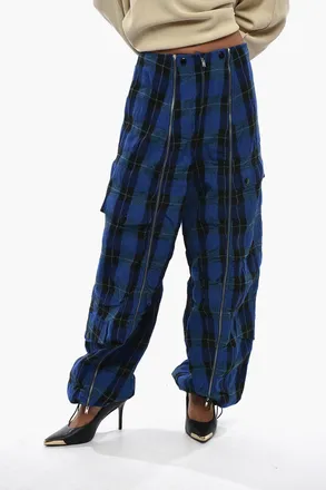 Stella McCartney Pantaloni Cargo NELLA Slouch Fit a Quadri con Coulisse alla Caviglia Stella McCartney