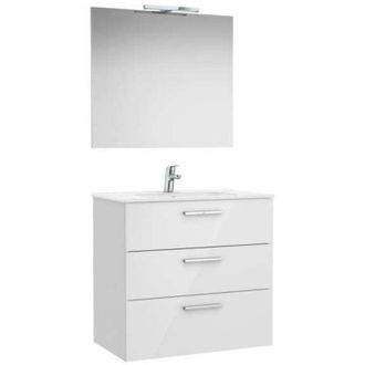 Roca Conjunto Victoria Base+lavabo 800 Blanco 3 Cajones Espejo Aplique Led.-roca: Dise&ntilde;o, Innovaci&oacute;n Y Calidad