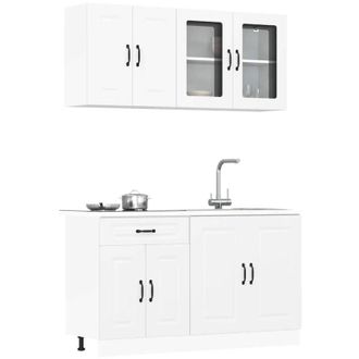 vidaXL Set Mobili da Cucina 4 pz Kalmar Bianchi Legno Multistrato - Vidaxl