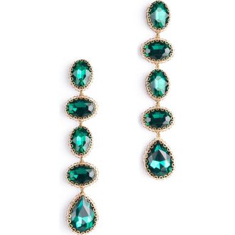 Deepa Gurnani Tyra Drop Earrings in Emerald at Nordstrom