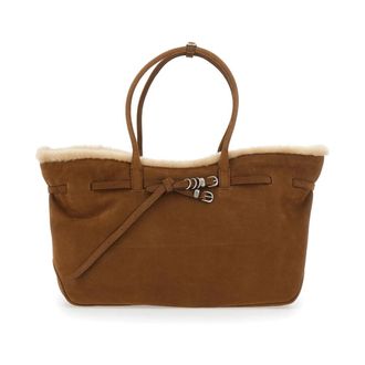 Marge Sherwood Soft Bowling Mini - Dames - Shoppers - Beige - ONE Size - Leer - Tassen