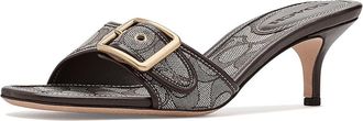 Coach Margot Sandals In Signature Jacquard Womens Boots Oak/Maple : 8.5 M, Leather