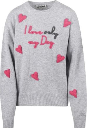 MC2 Saint Barth Louise Box Knit - Dames - Ronde hals truien - Grijs - S - Wol - Truien & Vesten