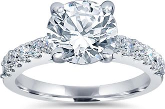 Pompeii3 Certified 3.50Ct Diamond Engagement Ring Solitaire 14K White Gold Lab Grown