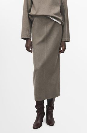 Mango Opening Pencil Skirt in Medium Brown at Nordstrom, Size X-Large