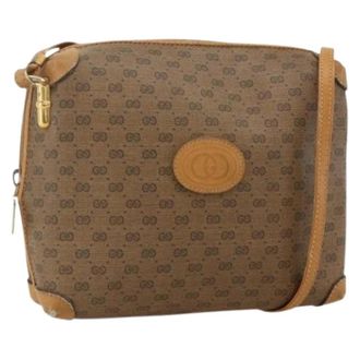 Gucci Pre-owned Cross Body Bags, female, Beige, Size: ONE SIZE Pre-owned Micro Small GG Canvas Shoulder Bag