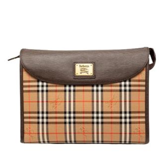 Burberry Pre-owned Clutches, female, Beige, Size: ONE SIZE Pre-owned Canvas Clutch