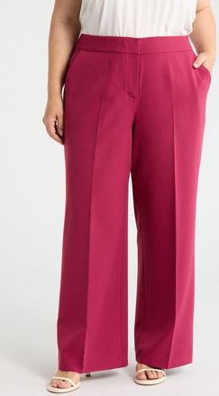 Tahari by ASL Wide Leg Pants in Berry Bliss at Nordstrom, Size 14 W