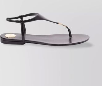 Saint Laurent smooth leather triangular flat sandals