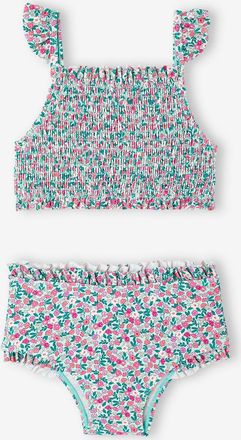 Vertbaudet M&auml;dchen Bikini mit gesmoktem Oberteil aqua