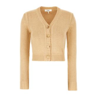 Chlo&eacute; Cardigans, female, Beige, Size: L V-neck Cardigan