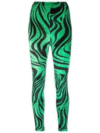 Philosophy di Lorenzo Serafini zebra-print elasticated-waist leggings - Green