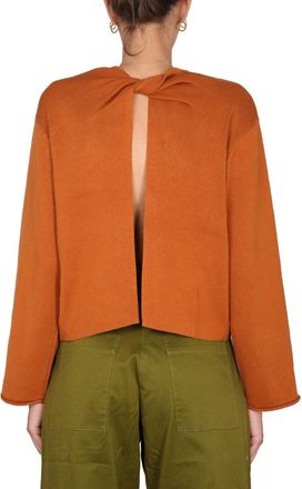 Proenza Schouler Silk-Cotton Blend Knit Sweater - Orange