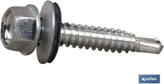 cofan Din-7504k+epdm C-8 M-4,8 X 19 Z Caja 1000 Unid., Tornillo Autotaladrante Din-7504-k Para Cubierta Con Arandela De Acero Y Epdm. Medidas Desde 4,8x16 H