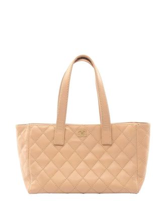 Chanel 2004-2005 CC Quilted Lambskin Wild Stitch tote bag - Marrone
