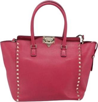 Valentino Pre-owned Rockstud tote - Dames - Vintage Handtas - Roze - ONE Size - Leer - Vintage