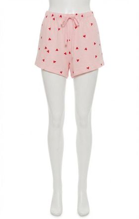 Z Supply Love First Heart Shorts In Pink Marshmallow