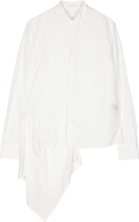 Yohji Yamamoto asymmetric cotton shirt - women - Cotton - 2 - White
