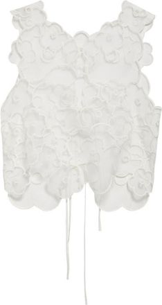 Cecilie Bahnsen Alfie Floral Embroidered Top in White at Nordstrom, Size Medium