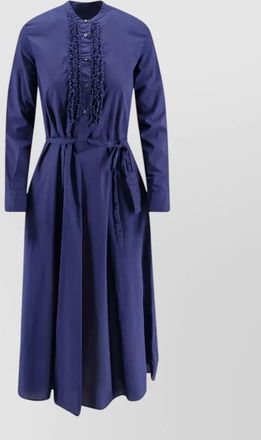 Aspesi belted waist midi dress button ruffle