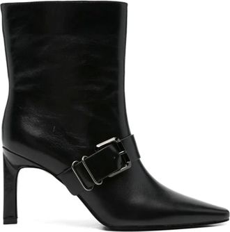Sergio Moretti Black Classic High Stiletto Buckle Detail Pumps