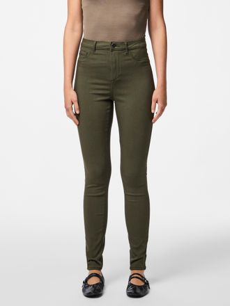 Pieces Jeggings PIECES PCHIGHSKIN WEAR JEGGINGS, Damen, Gr. XL (42), N-Gr, forest night, Web, Obermaterial: 77% Viskose, 20% Nylon, 3% Elasthan, unifarben, s