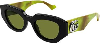 Gucci Green Geometric Ladies Sunglasses GG1421S 010 51