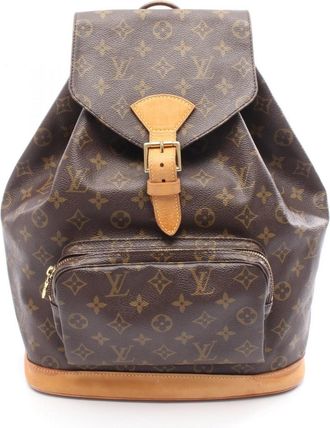 Louis Vuitton Brown Pvc Coated Canvas Monogram Leather Backpack (Pre-Owned)