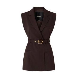 Pinko Nuraqus Vest - Dames - Bodywarmers - Bruin - L - Wol - Jassen