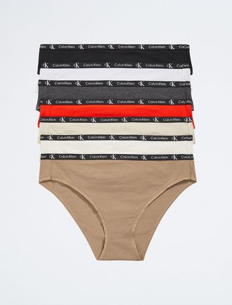 Calvin Klein Womens Calvin Klein 1996 Cotton Stretch 7-Pack Modern Bikini - Multi - XS