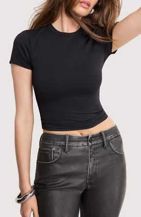 Good American Weightless Baby Tee in Black001 at Nordstrom Rack, Size X-Large