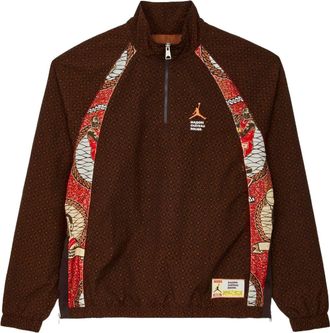Nike Jordan Air Jordan x Maison Chateau Rouge Crossover Printing Splicing Half Zipper Stand Collar Jacket US Edition Light Yellow DO4092-226