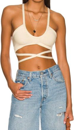 For Love & Lemons Jourdin Tie Crop Top In Ivory