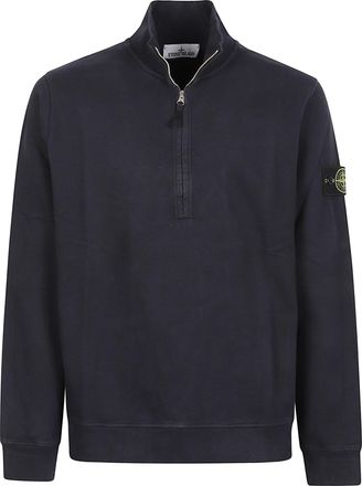 Stone Island Half-Zip High Collar Cotton Sweatshirt