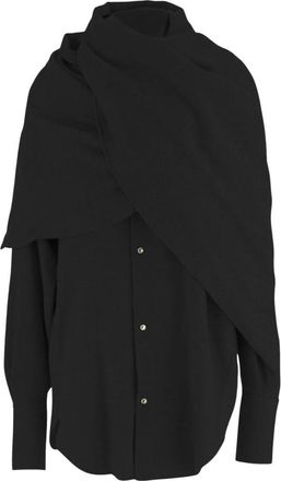 Darkpark Darkpark, Jassen, Dames, Zwart, S, Wol, Wollen Gebreide Shirt met Bijpassende Sjaal