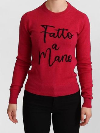 Dolce & Gabbana cashmere wool embroidered pullover sweatshirt