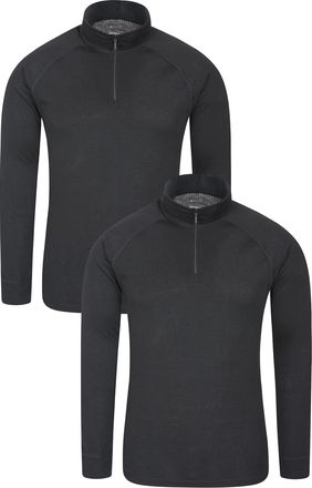 Mountain Warehouse Talus Mens Base Layer Top Multipack - Breathable, Moisture Wicking, Isotherm Top - Autumn Winter, Outdoors, Travelling & Hiking Black (Multipack) 2XL