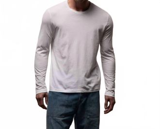 James Perse Long Sleeve Crew Top In White