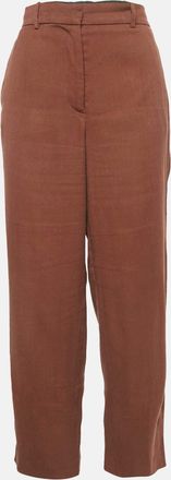 Joseph Brown Crepe Straight Leg Trousers