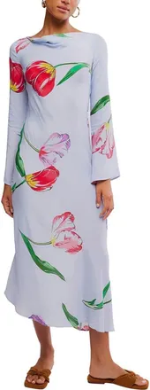 Free People Zadie Tulip Print Long Sleeve Maxi Dress in Spring Combo at Nordstrom, Size X-Large