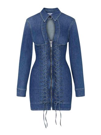 Liu Jo Short denim dress with strings
