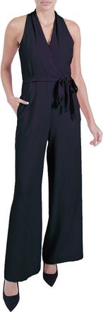 Julia Jordan Tie Waist Wide Leg Jumpsuit in Navy at Nordstrom Rack, Size 10