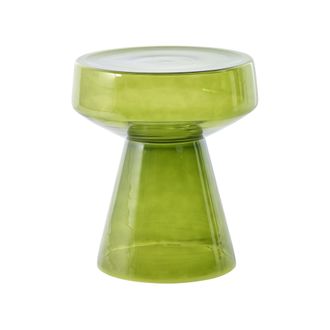 Beliani Mesa De Centro De Vidrio Con Estilo Moderno Transparente Forma Redonda Verde Laguna
