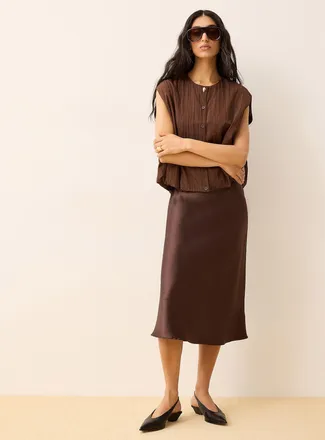 Icone Womens Satiny midi skirt