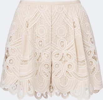 Elie Saab Macram&eacute; shorts