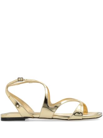 Jimmy Choo London Gold Ayla Flat Metallic Sandals